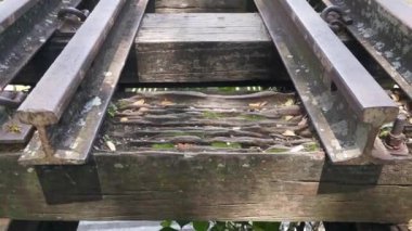 an old abandoned old railway track.