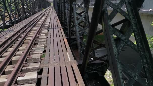 Старый Заброшенный Железнодорожный Путь — стоковое видео