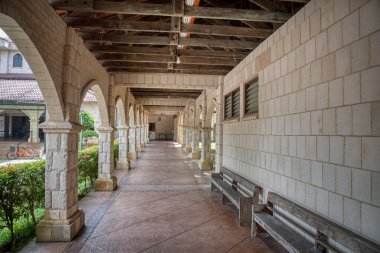Penang,Malaysia. August 10,2022: Outdoor vicinity scene of the Roman Catholic church building landscape at Minor Basiclica of St Anne's church, Bukit Mertajam. 