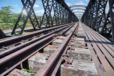 the old abandoned railway track.