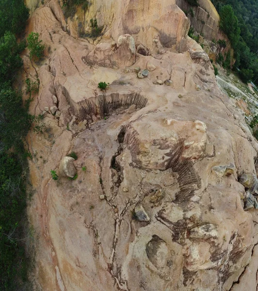 Scena Powietrzna Jałowego Wzgórza Wokół Nizin Lądowych — Zdjęcie stockowe