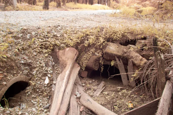 Infrarood Beeld Van Landelijke Armoedige Woonboerderij — Stockfoto