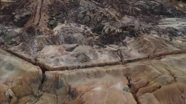 Toprak Erozyonunun Orman Tahribatı Toprak Madenciliğinden Kaynaklanan Hava Manzarası Görüntüleri — Stok video