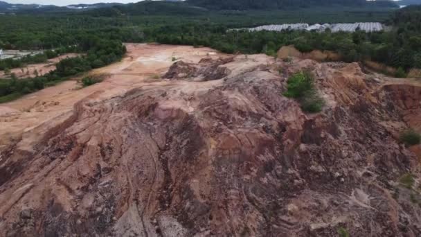 Riprese Aeree Del Paesaggio Dell Erosione Del Suolo Dovuta Alla — Video Stock