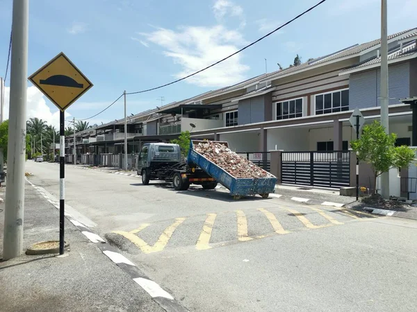 Perak Malesia Settembre 2022 Scena Strada Del Camion Ribaltabile Che — Foto Stock