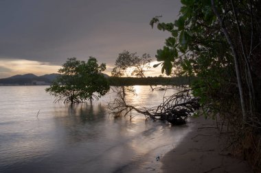 Akşamın ilerleyen saatlerinde sahilde çevre sahnesi.