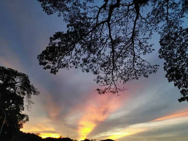 Schöner Spätabendlicher Himmel Strand — Stockfoto