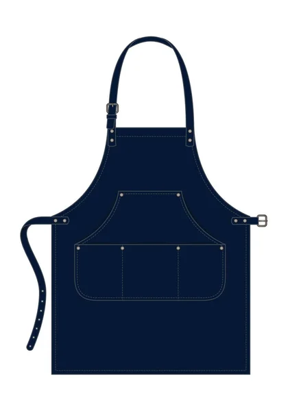 Çoklu Cepli Donanma Mavi Önlüğü ve Beyaz Kayışlı, Vektör Dosyası.