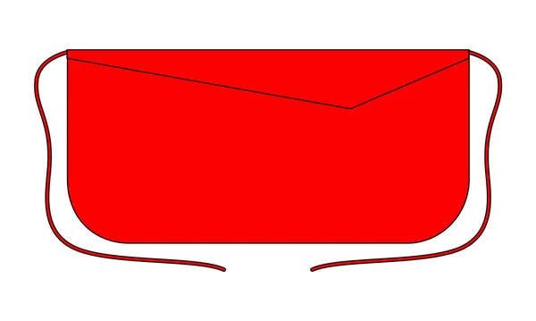 Düz Kırmızı Önlük Şablonu Beyaz Arkaplanda, Vektör Dosyası