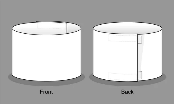 Gri Arkaplanda Boş Beyaz Kol bandı Kaptan Şablonu. Ön ve Arka Görünüm, Vektör Dosyası.