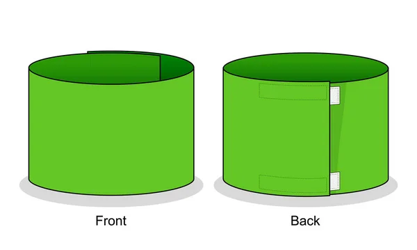 Boş Yeşil Kol bandı Kaptan Şablonu Beyaz Arkaplanda. Ön ve Arka Görünüm, Vector Dosyası. Futbol Sporu için.