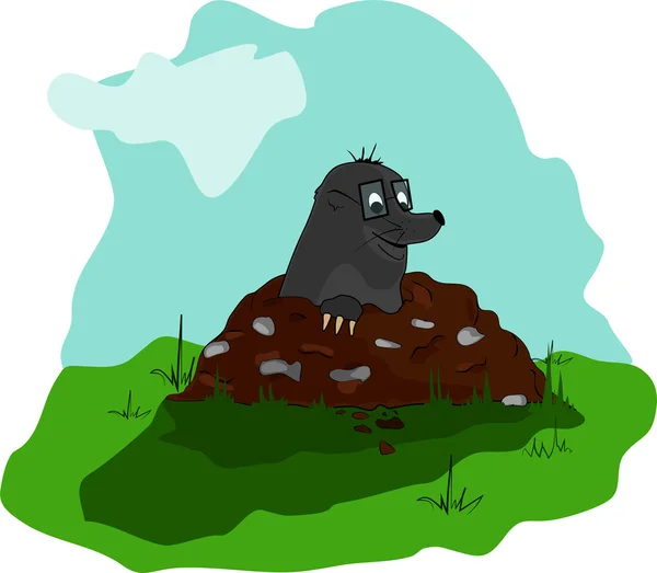 Topo en Molehill — Vector de stock