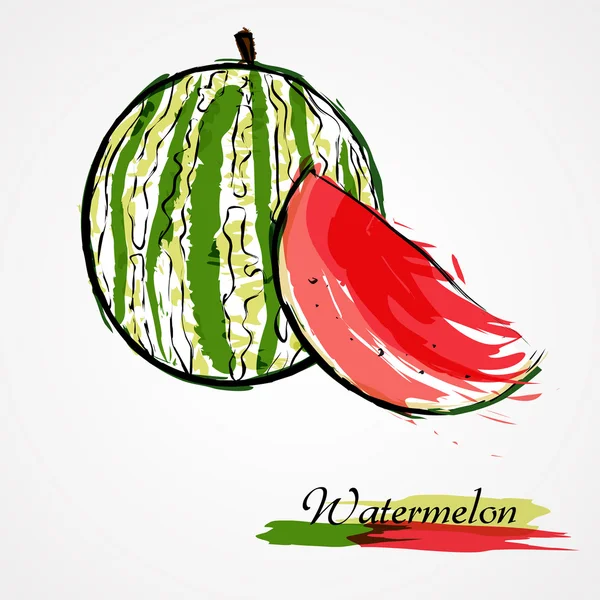 Wassermelonenfruchtscheibe — Stockvektor