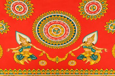 Tapınak için arka plan boyama sanatı