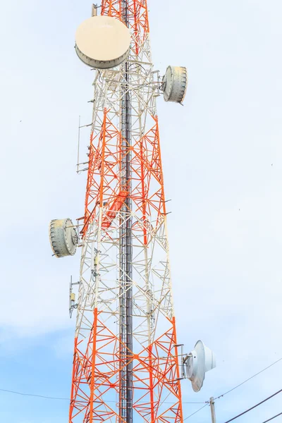 Tower with antennas of cellular communication at thailand — Stock Photo, Image