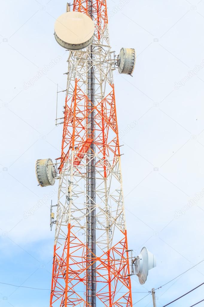 tower with antennas of cellular communication at thailand