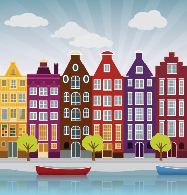 Şehir illüstrasyon (Amsterdam)