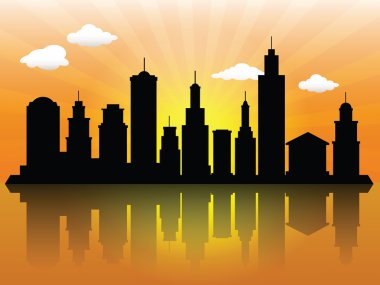 Şehirde günbatımı