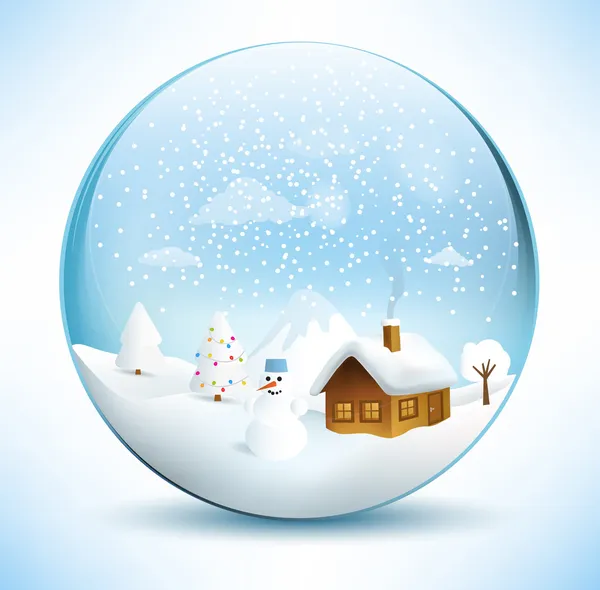 Christmas Sphere Scenery — Stock Vector