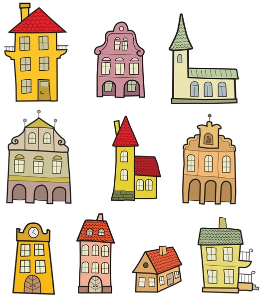 Casas coloridas — Vector de stock