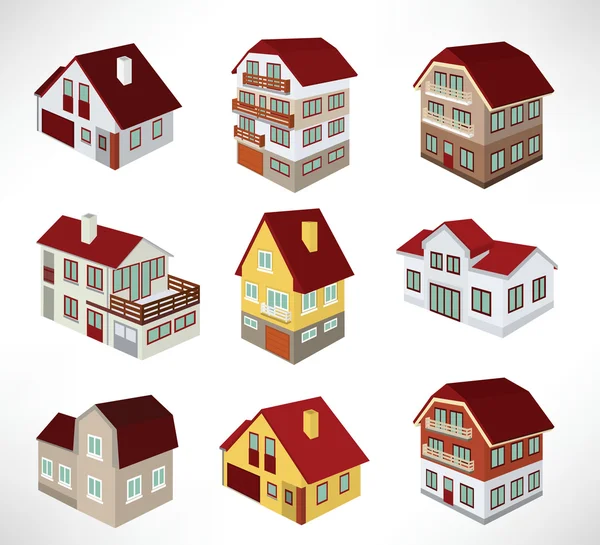 Townhouses in perspective — Stock Vector