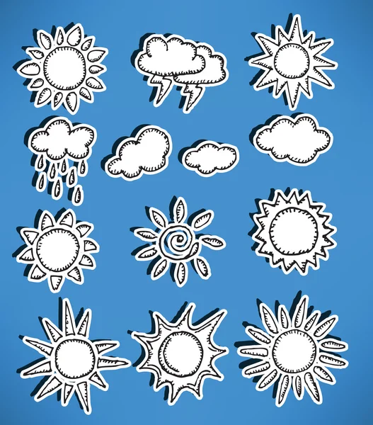 Handgezeichnete Symbole - Wetter — Stockvektor