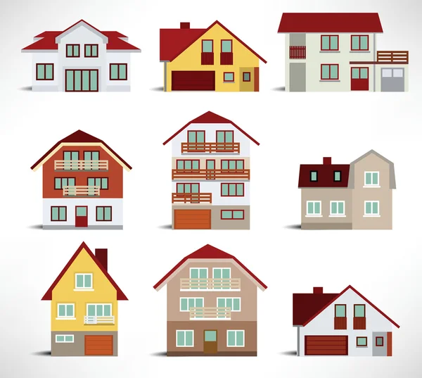Collection de maisons urbaines — Image vectorielle