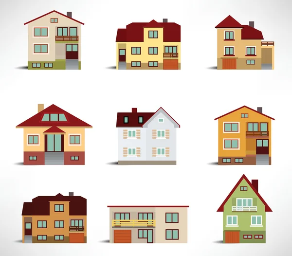 Collection of urban houses — Stock Vector