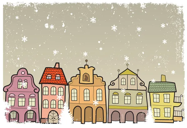 Ville en hiver — Image vectorielle