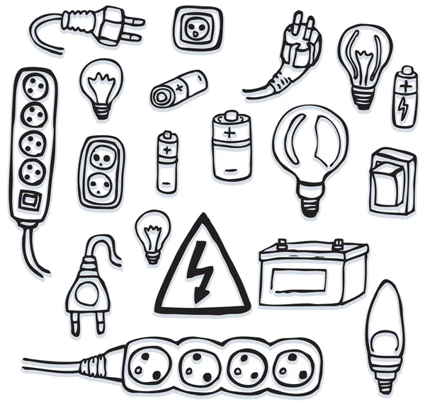 Énergie et symboles électriques — Image vectorielle