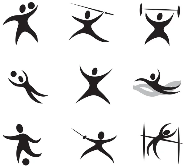 Summer and Winter Games Icon Set 1 - black — Stock Vector
