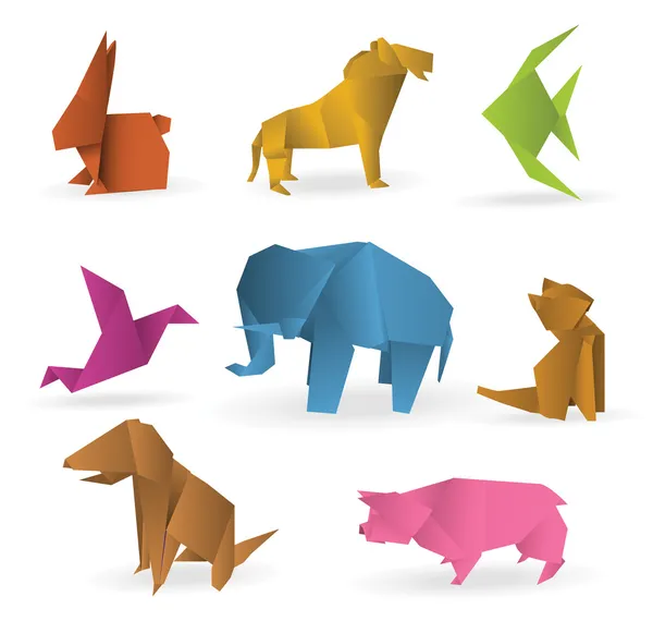 Origami Animales — Vector de stock