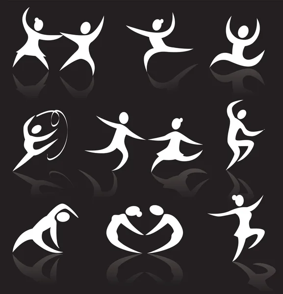 Dance icons — Stock Vector