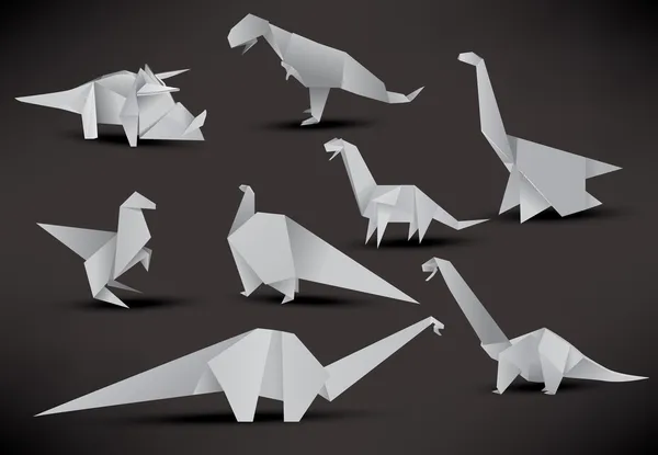 Орігамі динозаврів — стоковий вектор