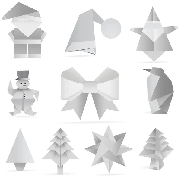 Christmas origami decoration — Stock Vector