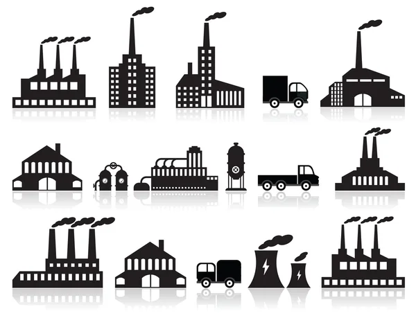 Factory icons — Stock Vector