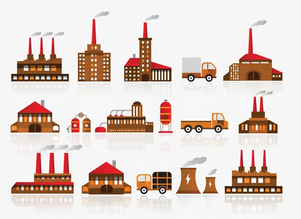 Ícones de fábrica —  Vetores de Stock