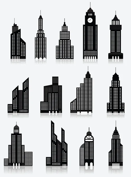 Ícones Skyscrapper — Vetor de Stock