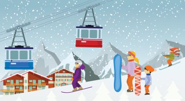Kayak ve snowboard dağlarda