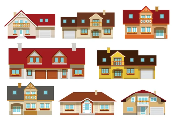 Townhouses collection — Stock Vector