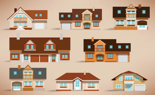 Casas de ciudad (colores retro ) — Vector de stock