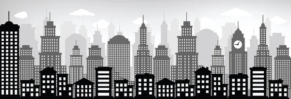 Cityscape (black & white) — Stock Vector