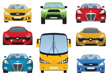 Cars collection (front view) clipart