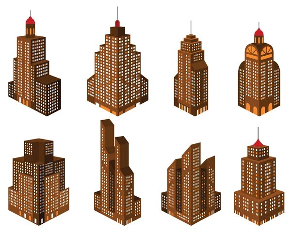 Skyscrappers in perspectief (retro) — Stockvector