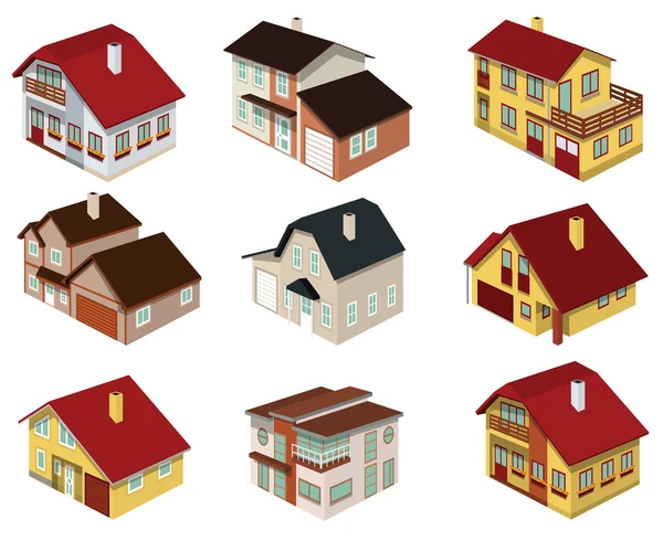 Casas de cidade em perspectiva — Vetor de Stock