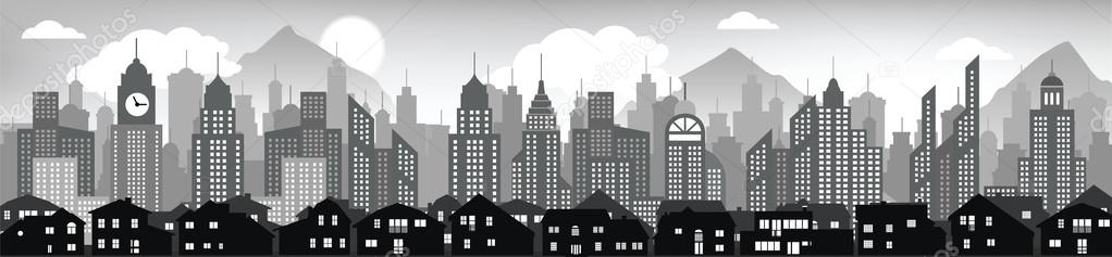 Cityscape background (black & white)