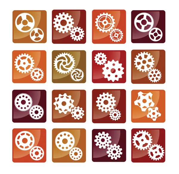 Simple vector gear buttons — Stock Vector