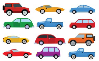 Simple cars collection clipart