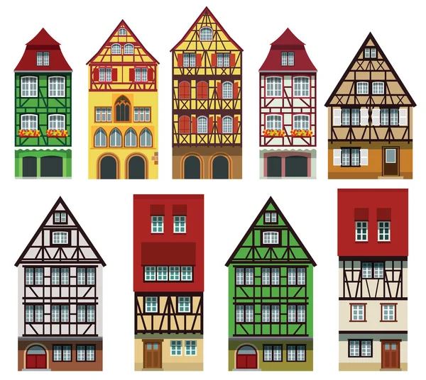 Historische Europese huizen — Stockvector