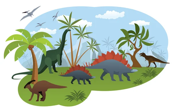 World of dinosaurs — Stock Vector